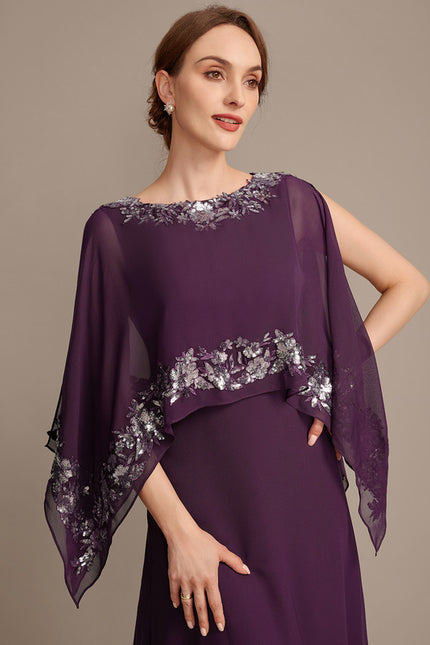 Robe Trapèze Violette Éthérée - gallery 1