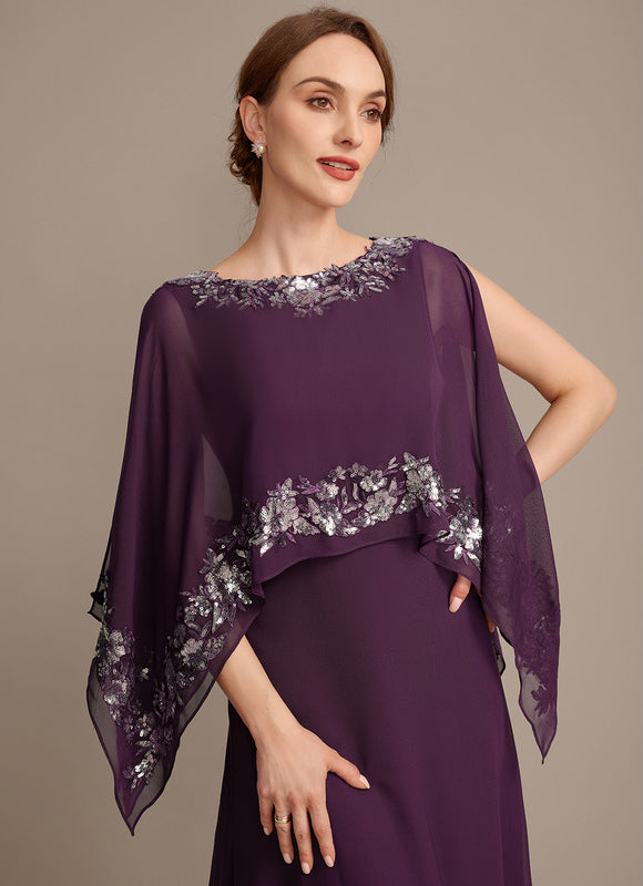Robe Trapèze Violette Éthérée - gallery 1
