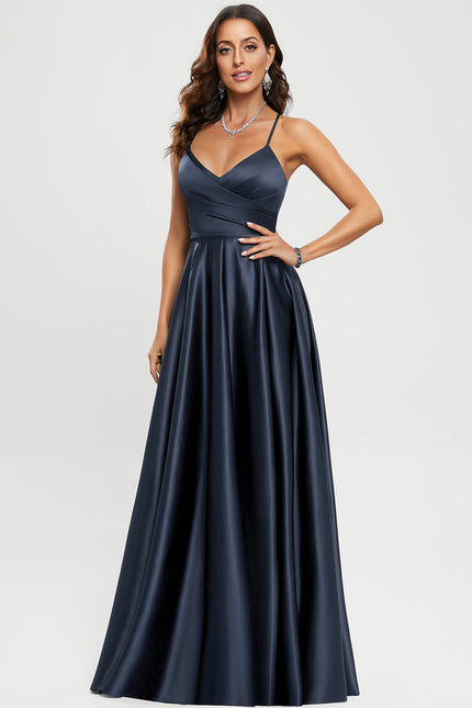 Robe Trapèze Éclat Satiné Doré - gallery 1