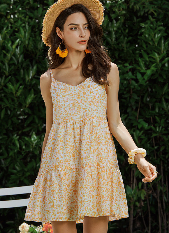 Robe Trapèze Fleur Bleue Chic