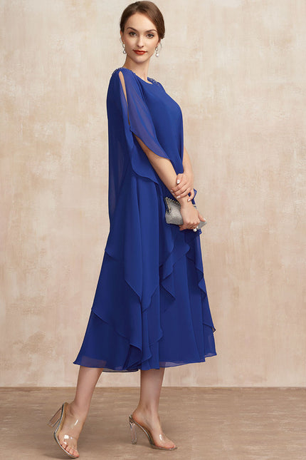 Robe Trapèze Bleu Cascade Chic - gallery 4
