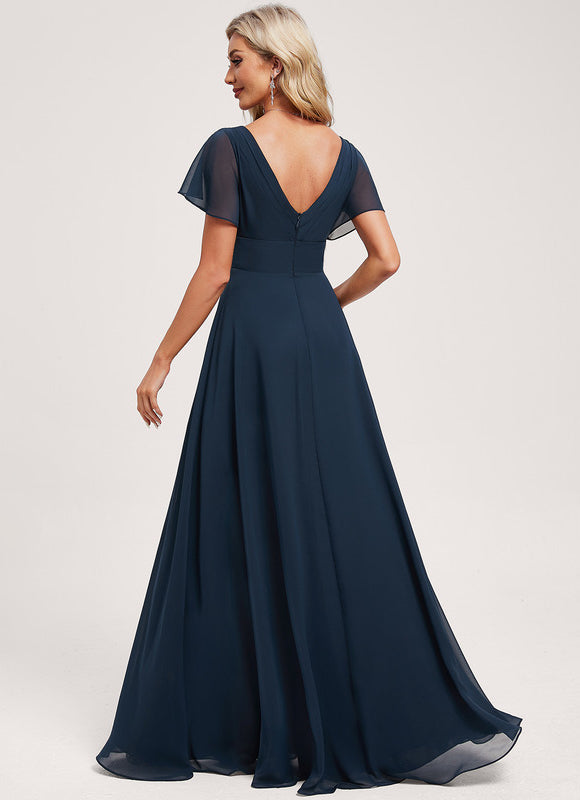 Robe Trapèze Longue Beige Élégante - gallery 4