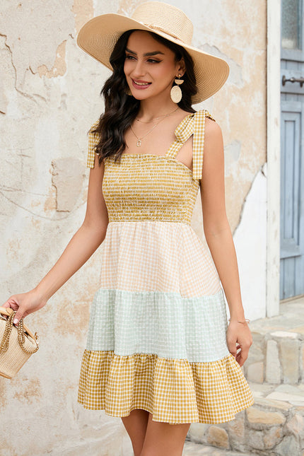 Robe Trapèze Éclat De Gingham - gallery 2