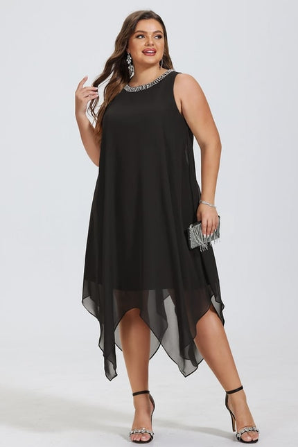 Robe Trapèze Noir Chiffon Chic - gallery 7
