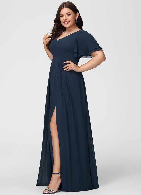 Robe Trapèze Longue Beige Élégante - gallery 9