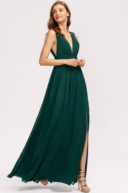 Robe Trapèze Bleu Élégant Longue - gallery 4