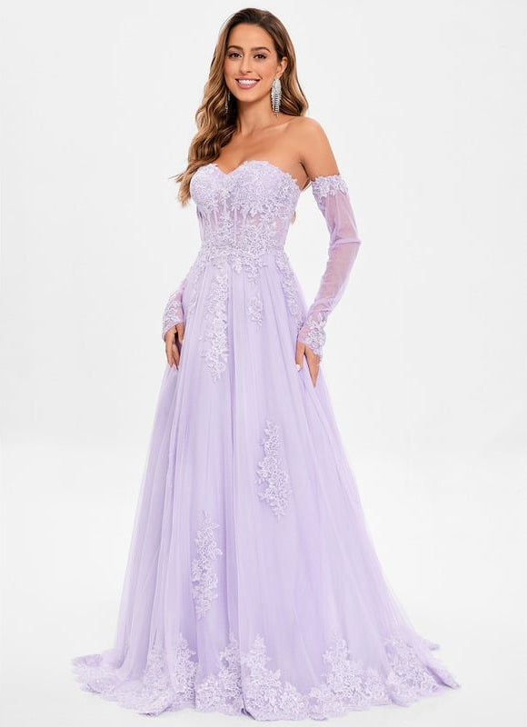 Robe Trapèze Lavande Élégante - gallery 5