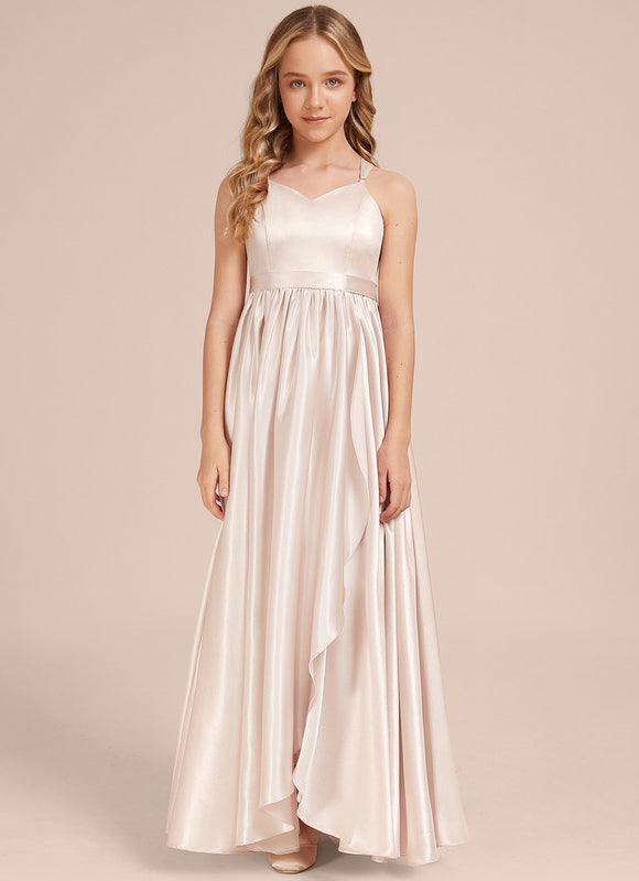 Robe Trapèze Satinée Longue Émeraude - gallery 1