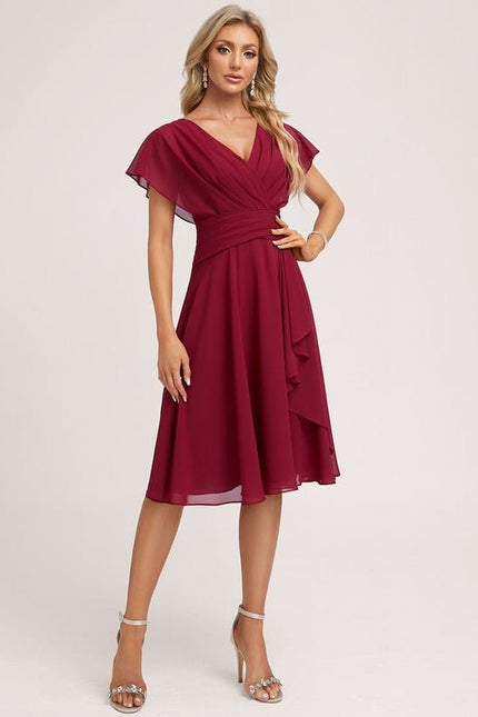 Robe Trapèze Vaporeuse Rubis - gallery 4