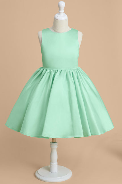 Robe Trapèze Satin Vert Poudré - gallery 2