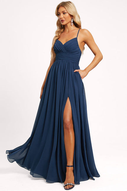 Robe Trapèze Longue Beige Élégante - gallery 6