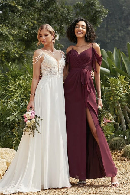 Robe Trapèze Mousseline Fendue - gallery 6