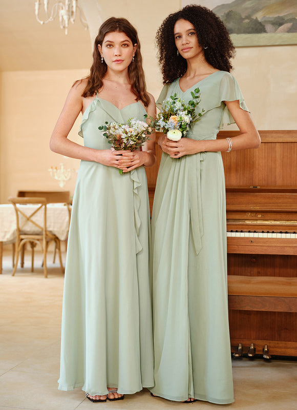 Robe Trapèze Longue Beige Élégante - gallery 5