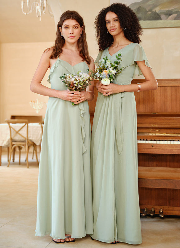 Robe Trapèze Longue Beige Élégante - gallery 5