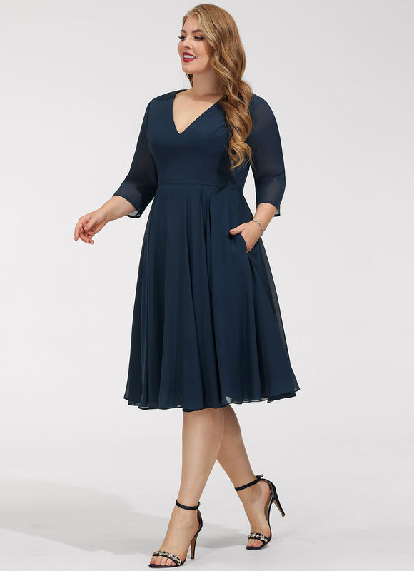 Robe Trapèze Drapé Élégant Chic - gallery 9