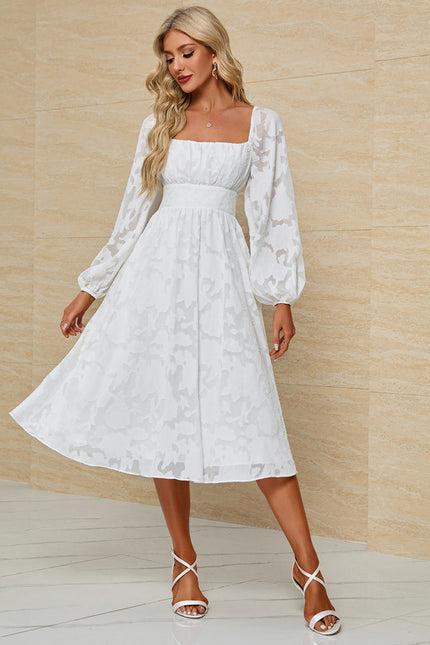 Robe Trapèze Blanchie Élégante - gallery 4