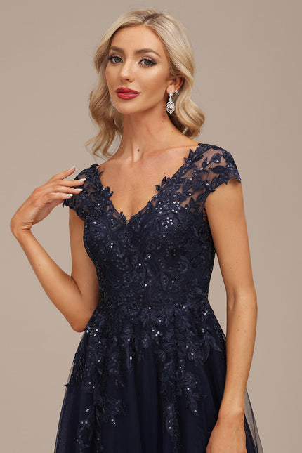 Robe Trapèze Élégance Grise Tulle - gallery 6