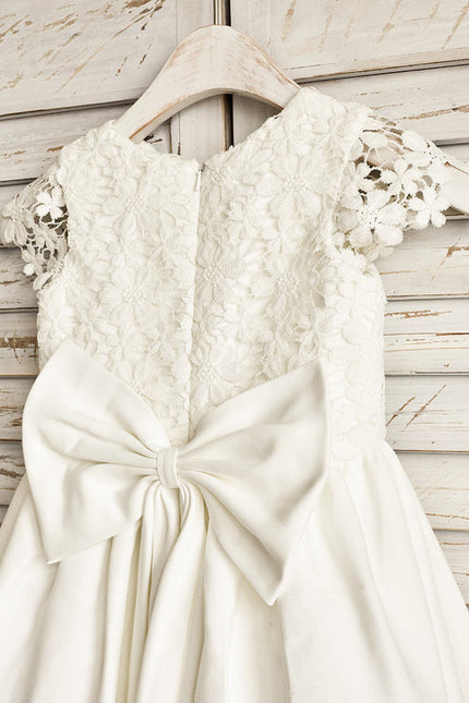 Robe Trapèze Satin Vert Poudré - gallery 4