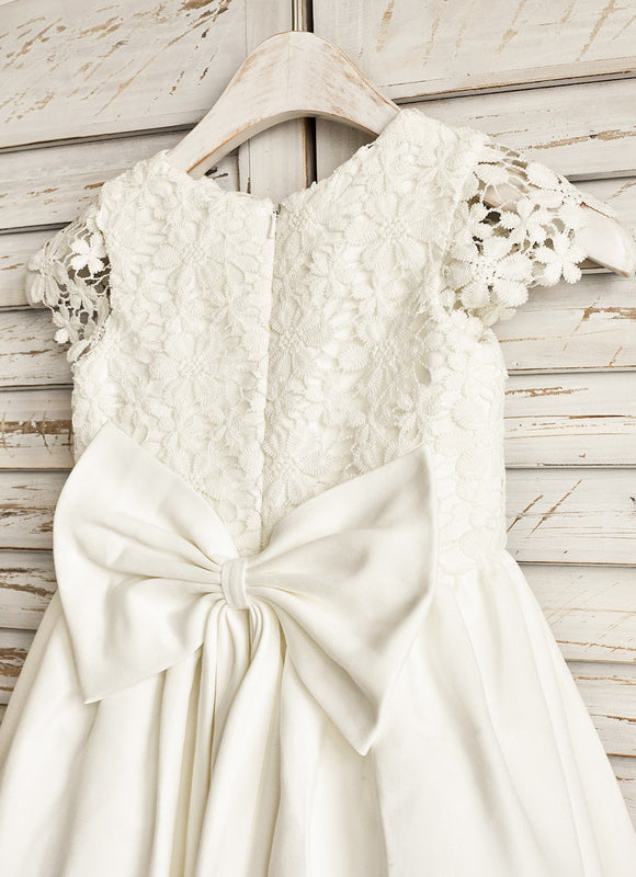 Robe Trapèze Satin Vert Poudré - gallery 4