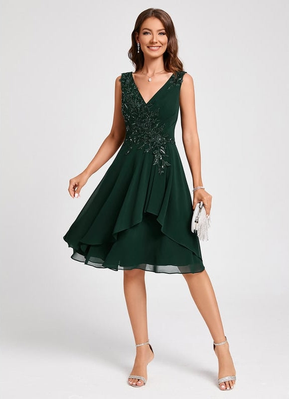 Robe Trapèze Éclat Vert Émeraude