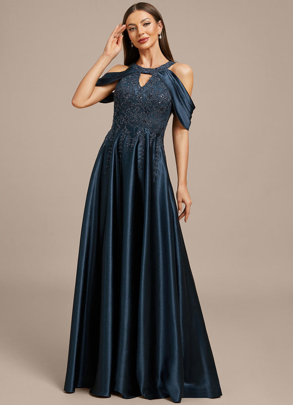 Robe Trapèze Soirée Satinée Ornée - gallery 4