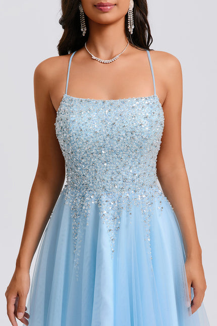 Robe Trapèze Tulle Céleste - gallery 3