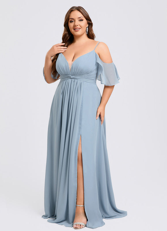Robe Trapèze Aérienne Céleste - gallery 6