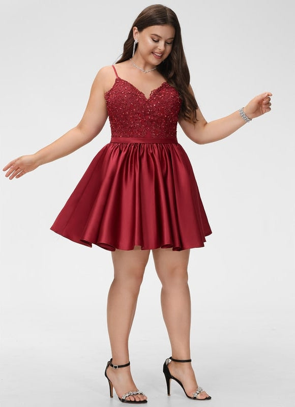 Robe Trapèze Éclatante Satinée - gallery 7