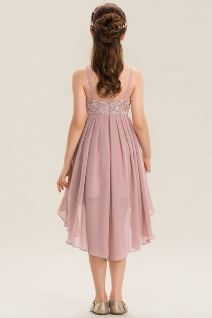 Robe Trapèze Rose Pastel Dentelle - gallery 3