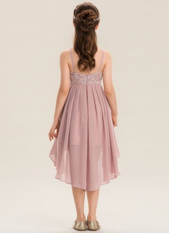 Robe Trapèze Rose Pastel Dentelle - gallery 3