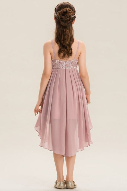 Robe Trapèze Rose Pastel Dentelle - gallery 3