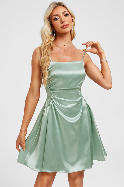 Robe Trapèze Satinée Ajustée Chic - gallery 3