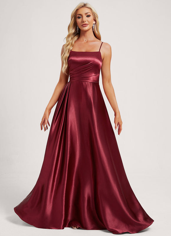 Robe Trapèze Satinée Dorée - gallery 1