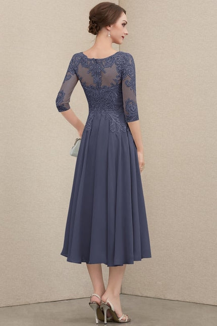 Robe Trapèze Gris Lumineux Élégance - gallery 7