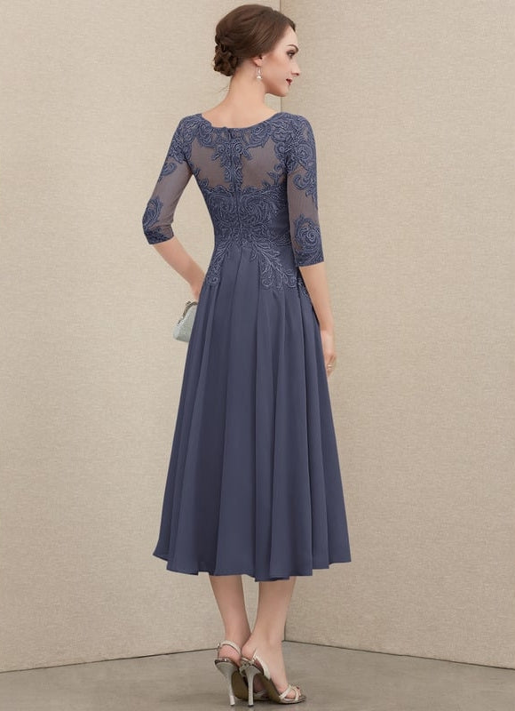 Robe Trapèze Gris Lumineux Élégance - gallery 7