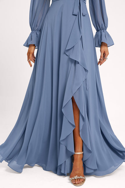 Robe Trapèze Mousseline Fendue - gallery 2