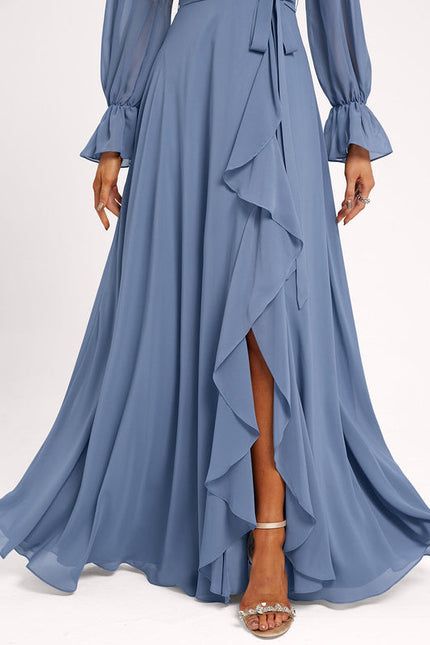 Robe Trapèze Mousseline Fendue - gallery 2