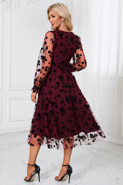 Robe Trapèze Noir Floral Aérien - gallery 8