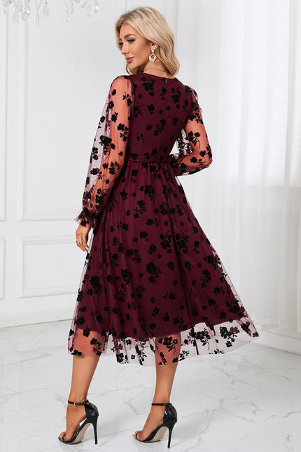 Robe Trapèze Noir Floral Aérien - gallery 8