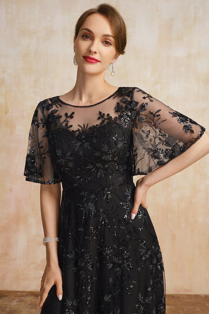 Robe Trapèze Noire Pailletée - gallery 2