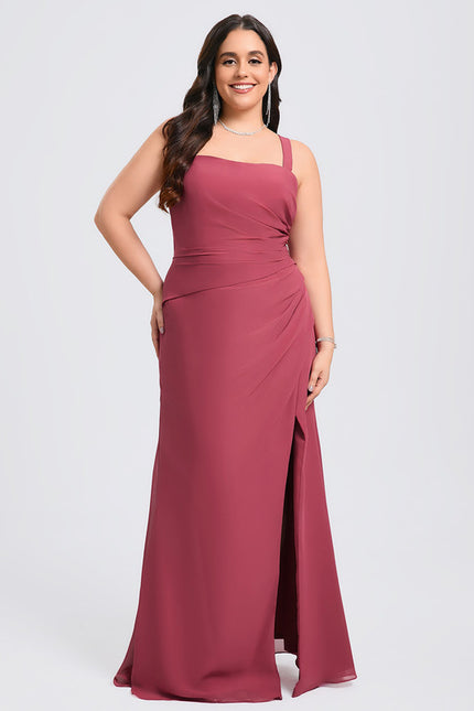 Robe Trapèze Bleue Soirée Longue Slit - gallery 9