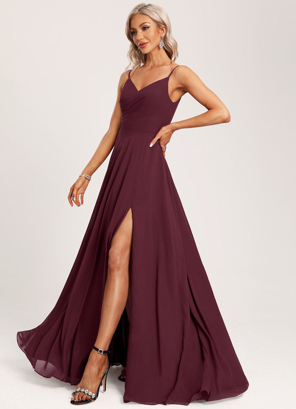 Robe Trapèze Longue Beige Élégante - gallery 1