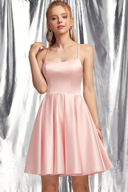 Robe Trapèze Rêve Rosé Satiné - gallery 4