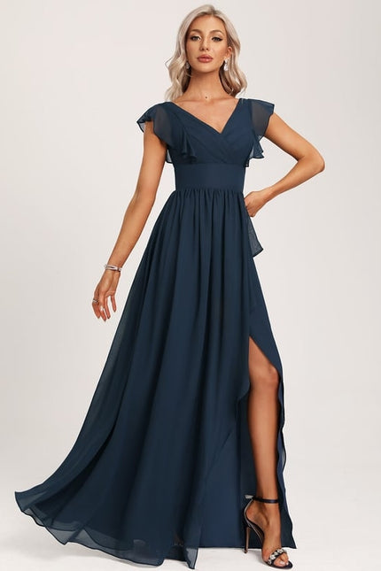 Robe Trapèze Mousseline Fendue