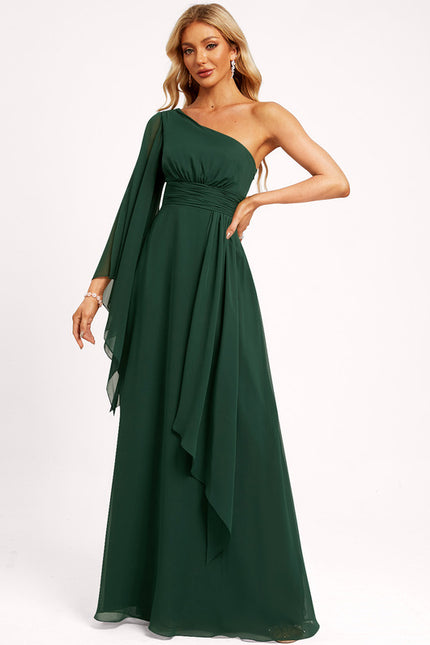 Robe Trapèze Asymétrique Beige - gallery 1
