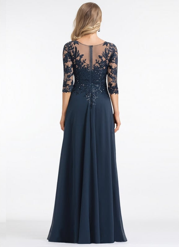Robe Trapèze Marine Éclatante - gallery 2