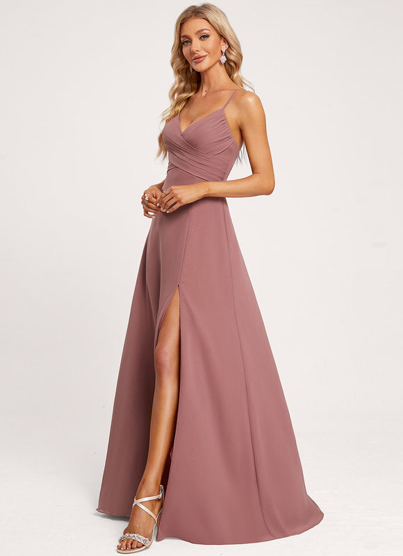 Robe Trapèze Longue Beige Élégante - gallery 2