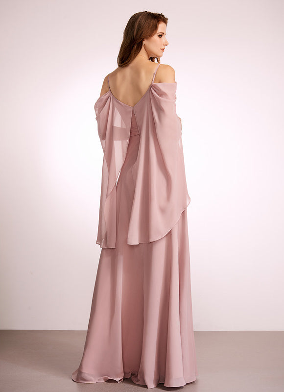 Robe Trapèze Longue Beige Élégante - gallery 4
