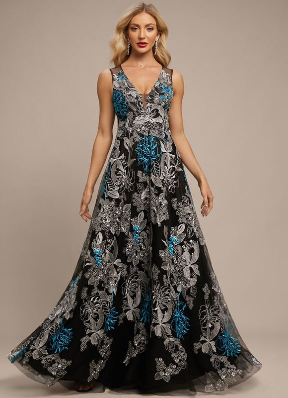 Robe Trapèze Noir Floral Chic - gallery 1