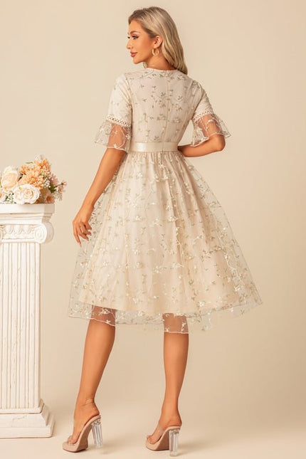 Robe Trapèze Floral Évanescence - gallery 3